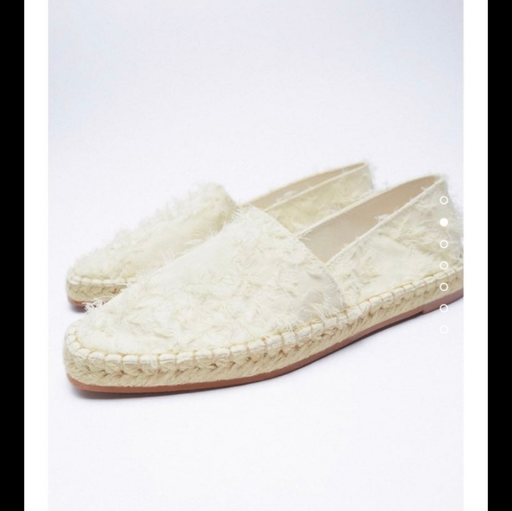 Zara canvas espadrille flats